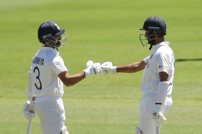 Ajinkya Rahane (left) and Cheteshwar Pujara