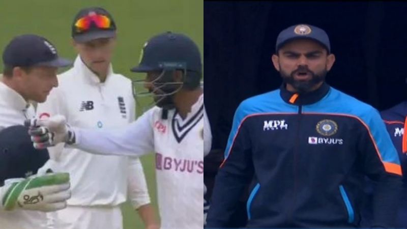 Jasprit Bumrah&#039;s heated exchange with Jos Buttler (L)