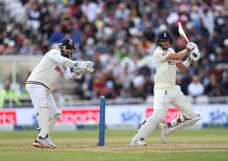 Rishabh Pant and Joe Root during Day 4 of the first Test. Pic: Getty Images