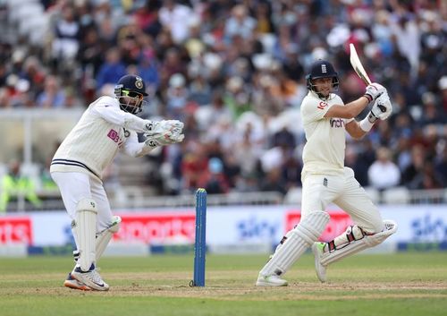 Rishabh Pant and Joe Root during Day 4 of the first Test. Pic: Getty Images