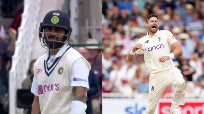 Contrasting reactions: Virat Kohli (L) and James Anderson (R)