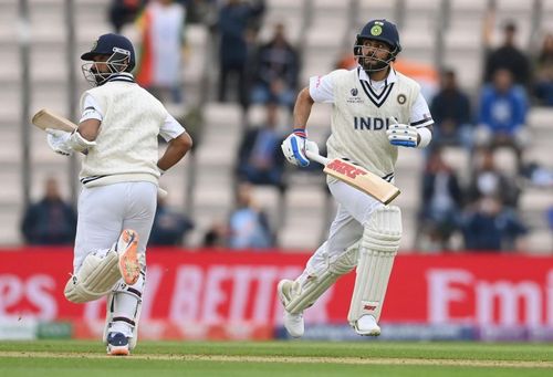 Virat Kohli and Cheteshwar Pujara built an unbeaten 99-run stand on day three