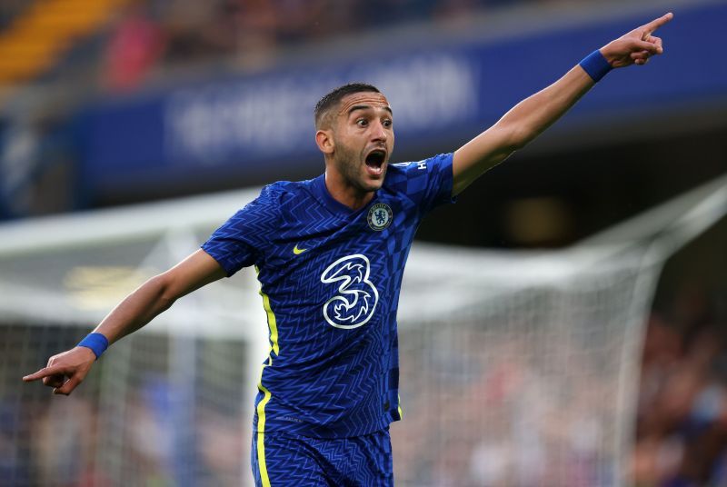 Ziyech reacts during the match against Tottenham Hotspur