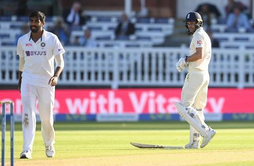 Jimmy Anderson simmered as Jasprit Bumrah steamed in on Day 3 of the first Test at Lord's