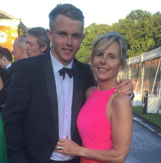 Sam Curran with his mother