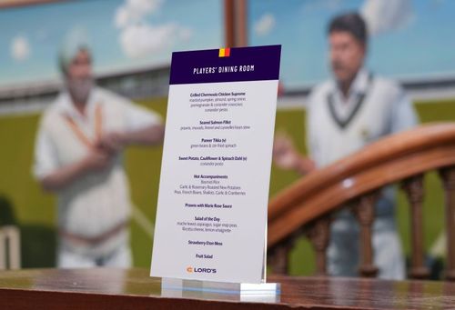 Dining menu at the Lord's