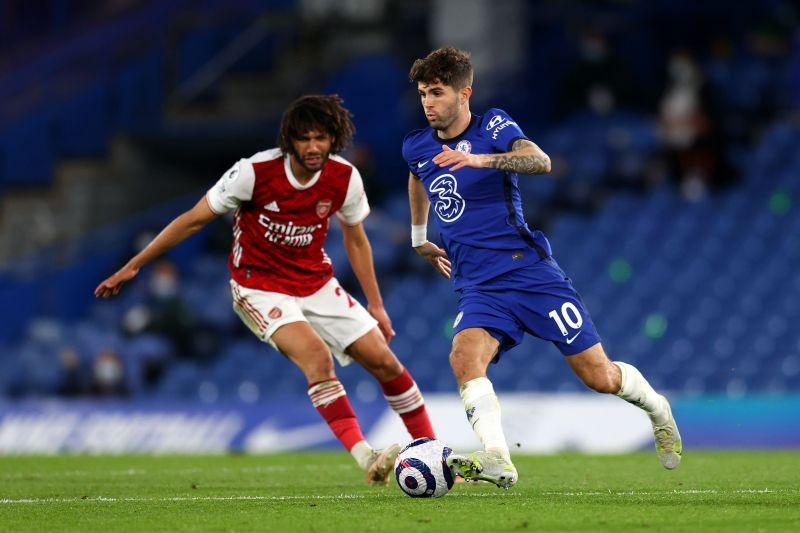 Mohamed Elneny in action for Arsenal