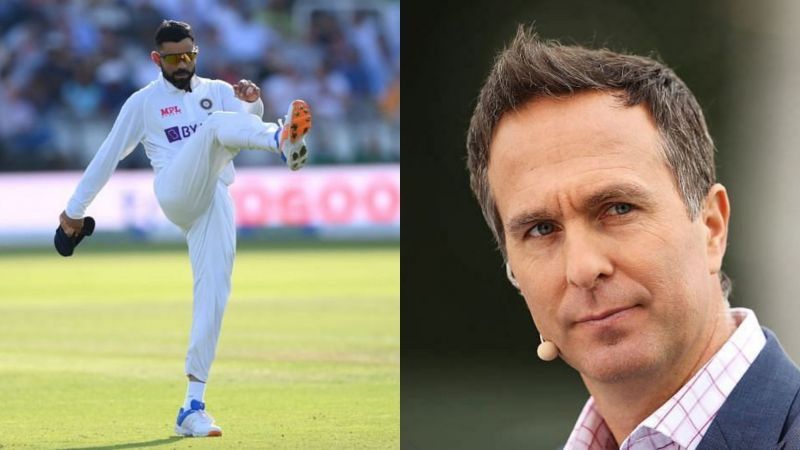 A exasperated Virat Kohli on Saturday (L) and Michael Vaughan (R).