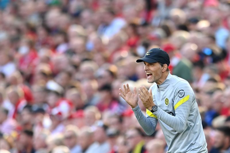 Chelsea boss Thomas Tuchel looks on