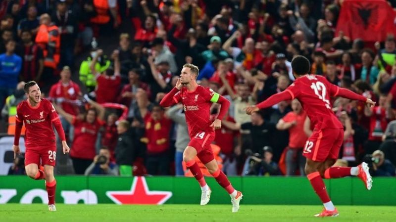 Jordan Henderson scored a rare Champions League goal.