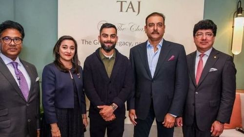 Ravi Shastri and Virat Kohli at the former's book launch event in Manchester. (PC: Twitter)