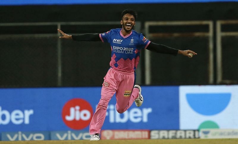 RR left-arm pacer Chetan Sakariya. Pic: IPLT20.COM