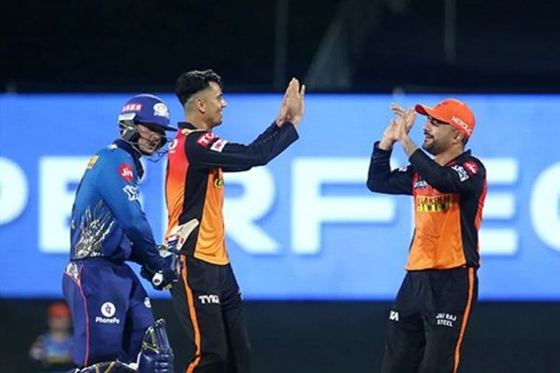 SRH&#039;s Mujeeb Ur Rahman with Rashid Khan