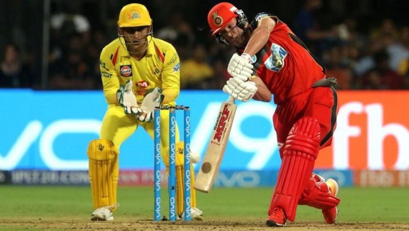 AB de Villiers playing a shot against CSK