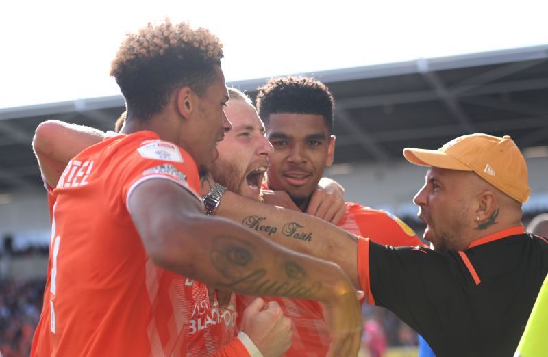 Josh Bowler of Blackpool celebrates - EFL Championship