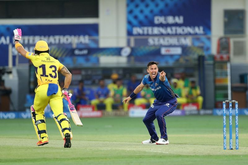 Trent Boult sent Faf du Plessis back to the pavilion in the first over of the match (Image Courtesy: IPLT20.com)