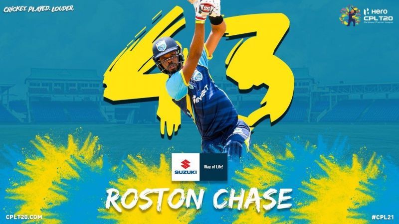 Top runscorer of CPL 2021 - Roston Chase. (Pic: @CPL Twitter)