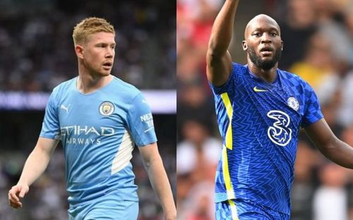 Manchester City's Kevin De Bruyne and Chelsea's Romelu Lukaku