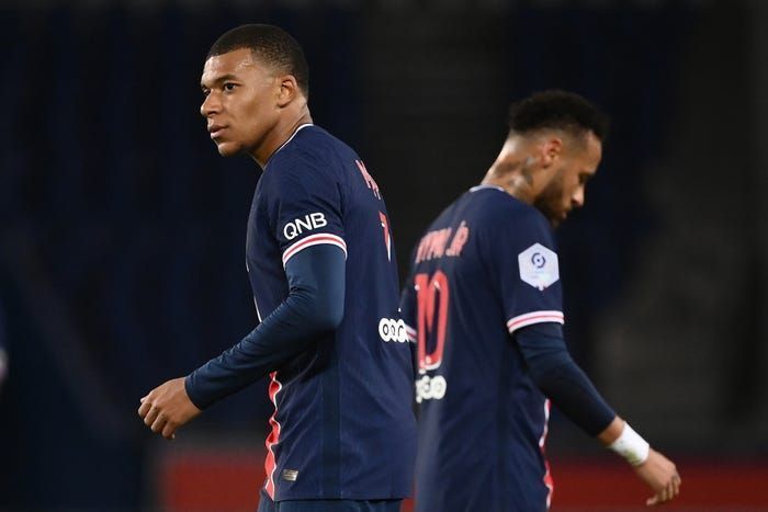 Kylian Mbappe (left) was livid at Neymar recently