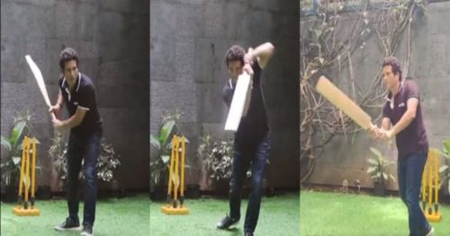 Sachin Tendulkar shared a video of him batting on Twitter. Pic: Sachin Tendulkar/ Twitter