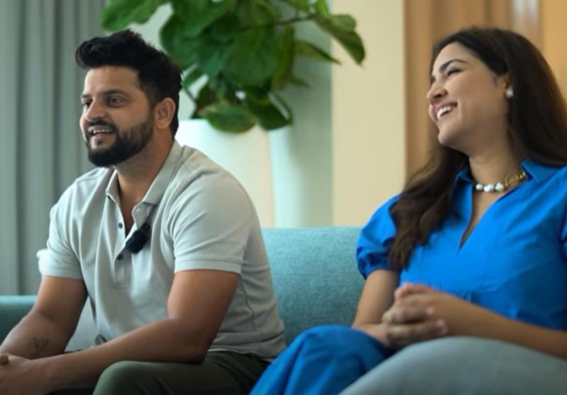 Suresh Raina and his wife Priyanka. Pic: CSK/ YouTube