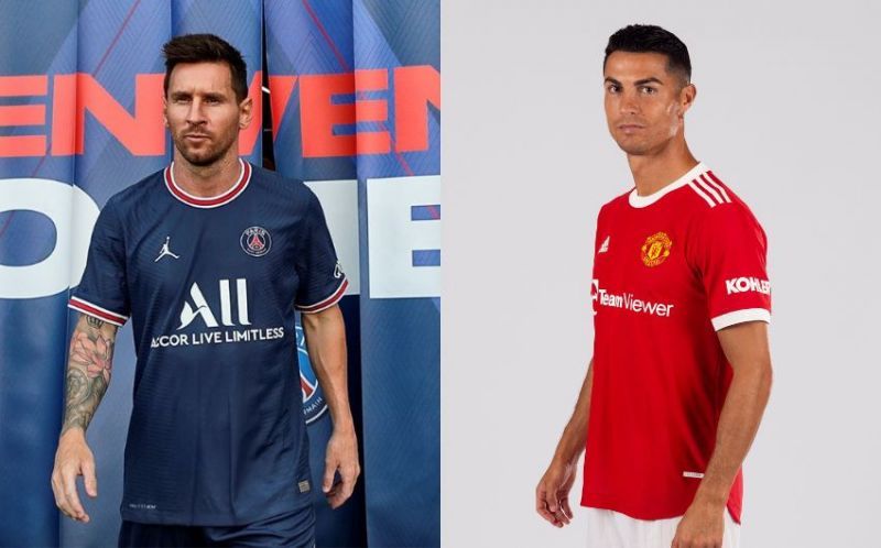 Paris Saint-Germain&#039;s Lionel Messi and Manchester United&#039;s Cristiano Ronaldo