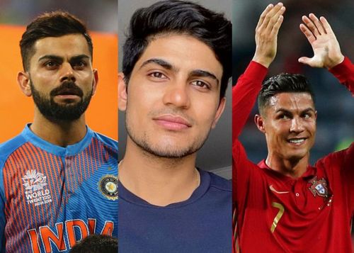 Virat Kohli (left), Shubman Gill (middle) and Christiano Ronaldo