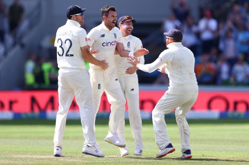 James Anderson (M) has led the England seam attack with success in the series so far