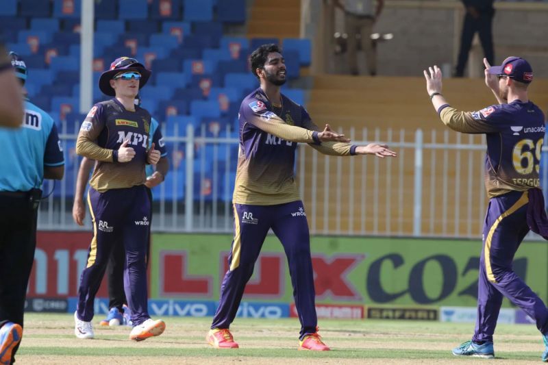 KKR celebrate a wicket against DC. Pic: IPLT20.COM