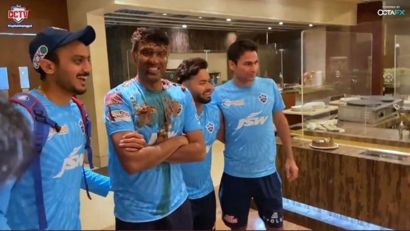 Ravichandran Ashwin celebrated his 35th birthday with his Delhi Capitals teammates on September 17 [Image-Screengrab/DC]