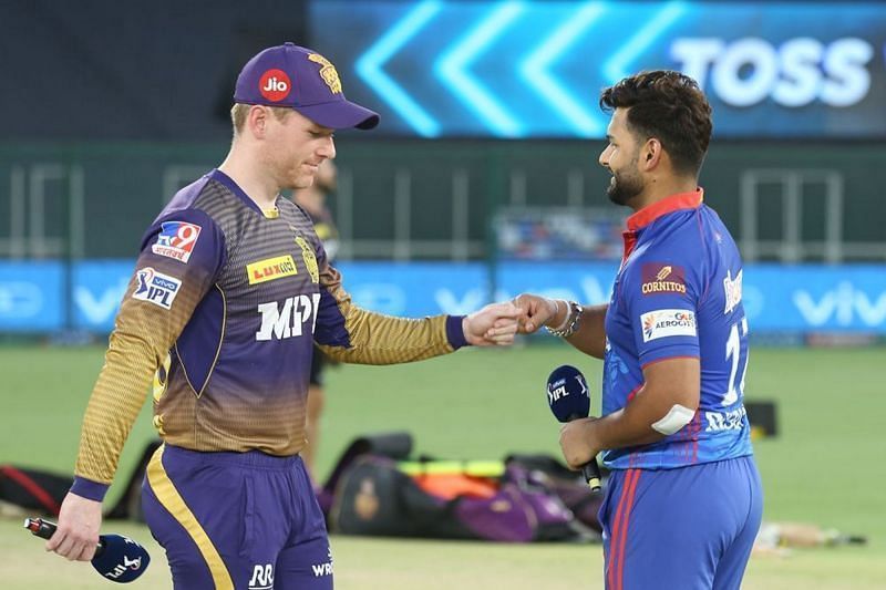 Eoin Morgan and Rishabh Pant. Pic: IPLT20.COM