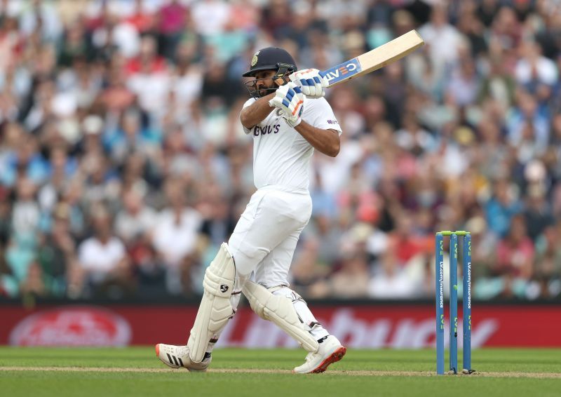 Rohit Sharma in action on Day Three during the Fourth Test between India vs England.