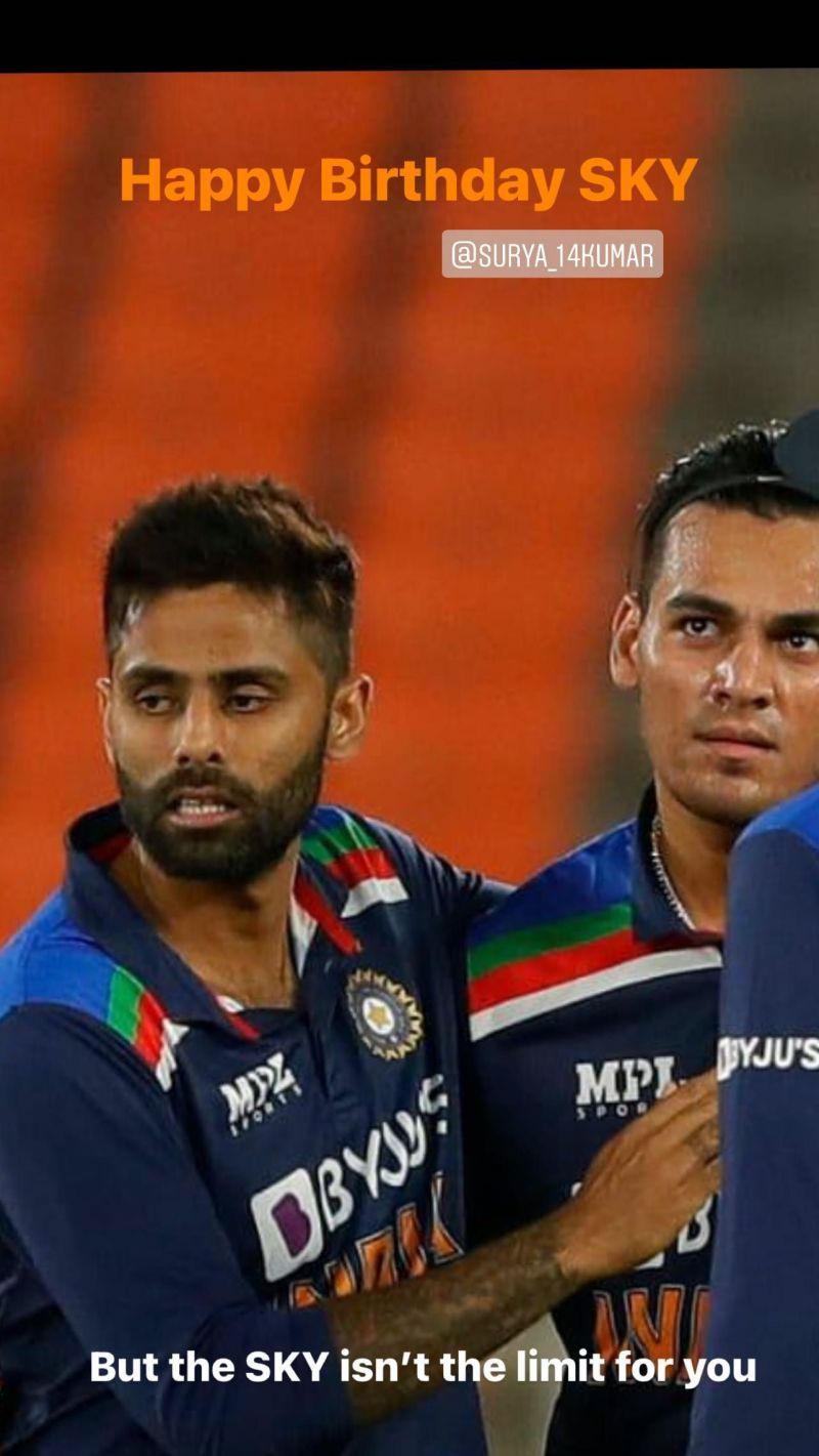Rahul Chahar wished the batsman on his 31st birthday (Credit: Instagram)