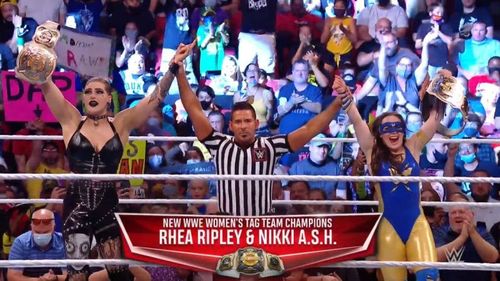 Rhea Ripley and Nikki A.S.H. won the Women's Tag Team Championships on RAW