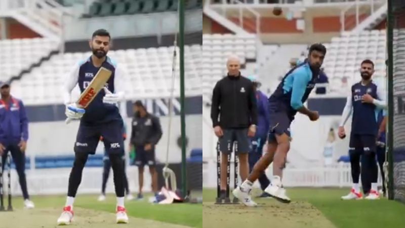 Virat Kohli and Ravichandran Ashwin at Team India&#039;s training session at The Oval.