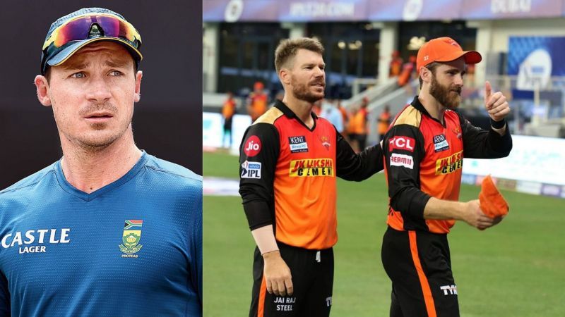 &lt;a href=&#039;https://www.sportskeeda.com/player/dale-steyn&#039; target=&#039;_blank&#039; rel=&#039;noopener noreferrer&#039;&gt;Dale Steyn&lt;/a&gt; (L) and SRH&#039;s David Warner and Kane Williamson (R, IPLT20.com)