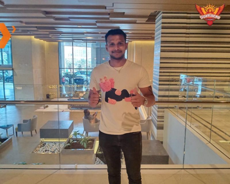 T Natarajan joins SRH camp in the UAE (Image: SRH Twitter)