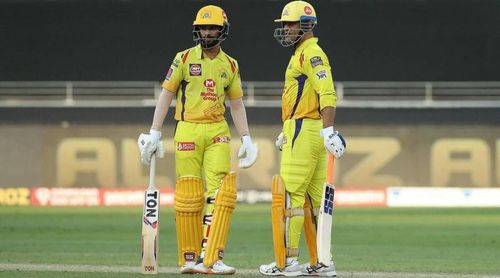 Ruturaj Gaikwad with CSK skipper MS Dhoni (Photo: BCCI)