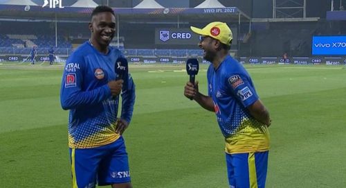 Dwayne Bravo and Ambati Rayudu. Pic: IPLT20.COM