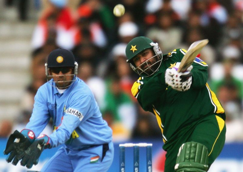 Inzamam-ul-Haq batting in a match against India. Pic: Getty Images