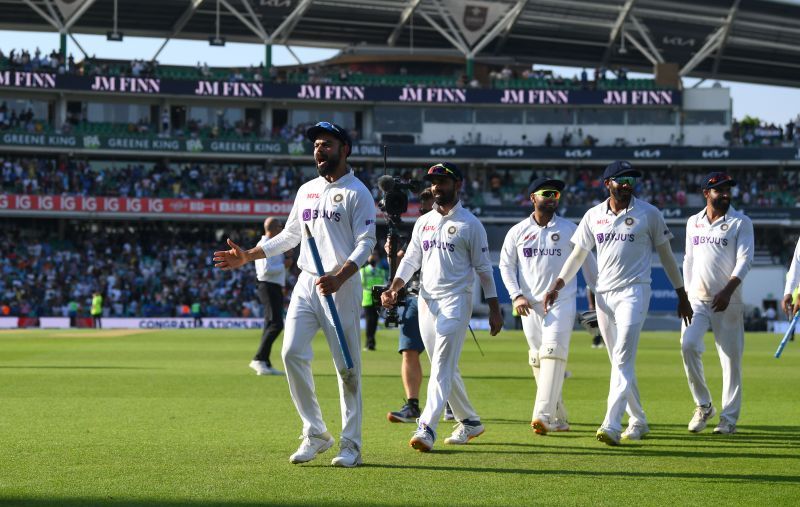 Team India walking off after an impressive win at The Oval