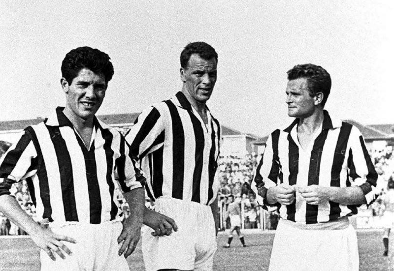 John Charles, along with Sívori and Boniperti, rant rampant in the Serie A with Juventus