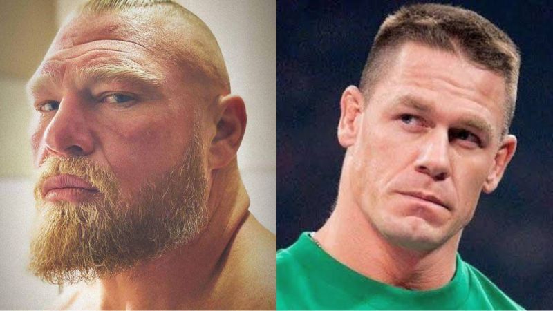 Brock Lesnar (left) and John Cena (right)