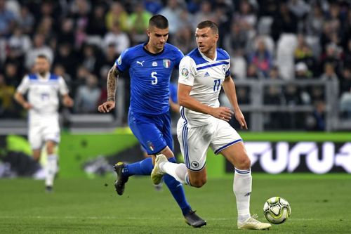 Edin Dzeko of Bosnia and Herzegovina - FIFA World Cup Qualifier