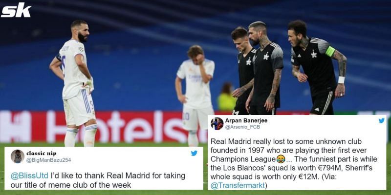 Real Madrid were the butt of jokes on Twitter after their loss to Sheriff in the UEFA Champions League