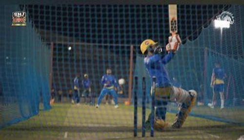 MS Dhoni clean bowls Ravindra Jadeja during the net session [Image- Screengrab/Insta]