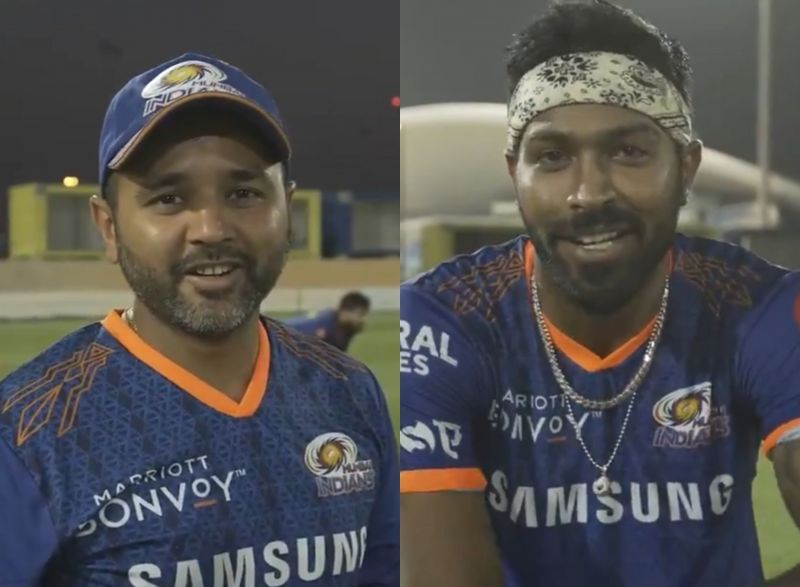 Parthiv Patel(l) and Hardik Pandya. ( Courtesy: Mumbai Indians Twitter)