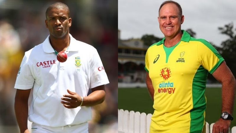 Vernon Philander and Matthew Hayden. Pics: Getty Images