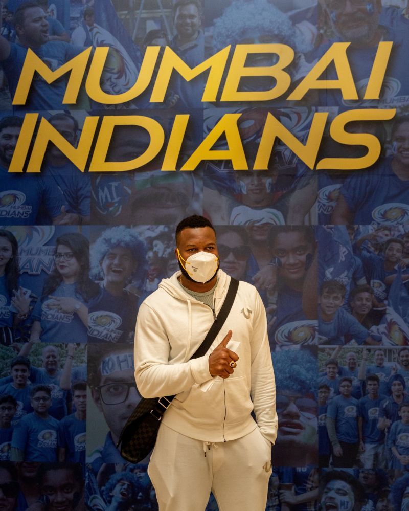 Mumbai Indians&#039; star player Kieron Pollard landed in Abu Dhabi on September 16.