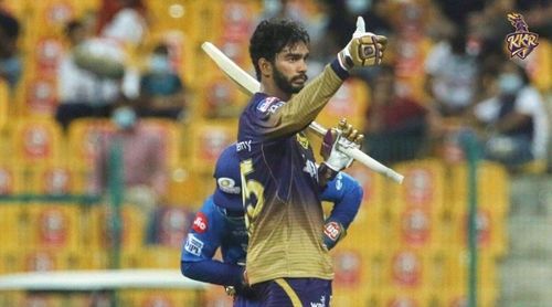 Venkatesh Iyer scored his maiden fifty in the clash against Mumbai Indians (PC: KKR Twitter)